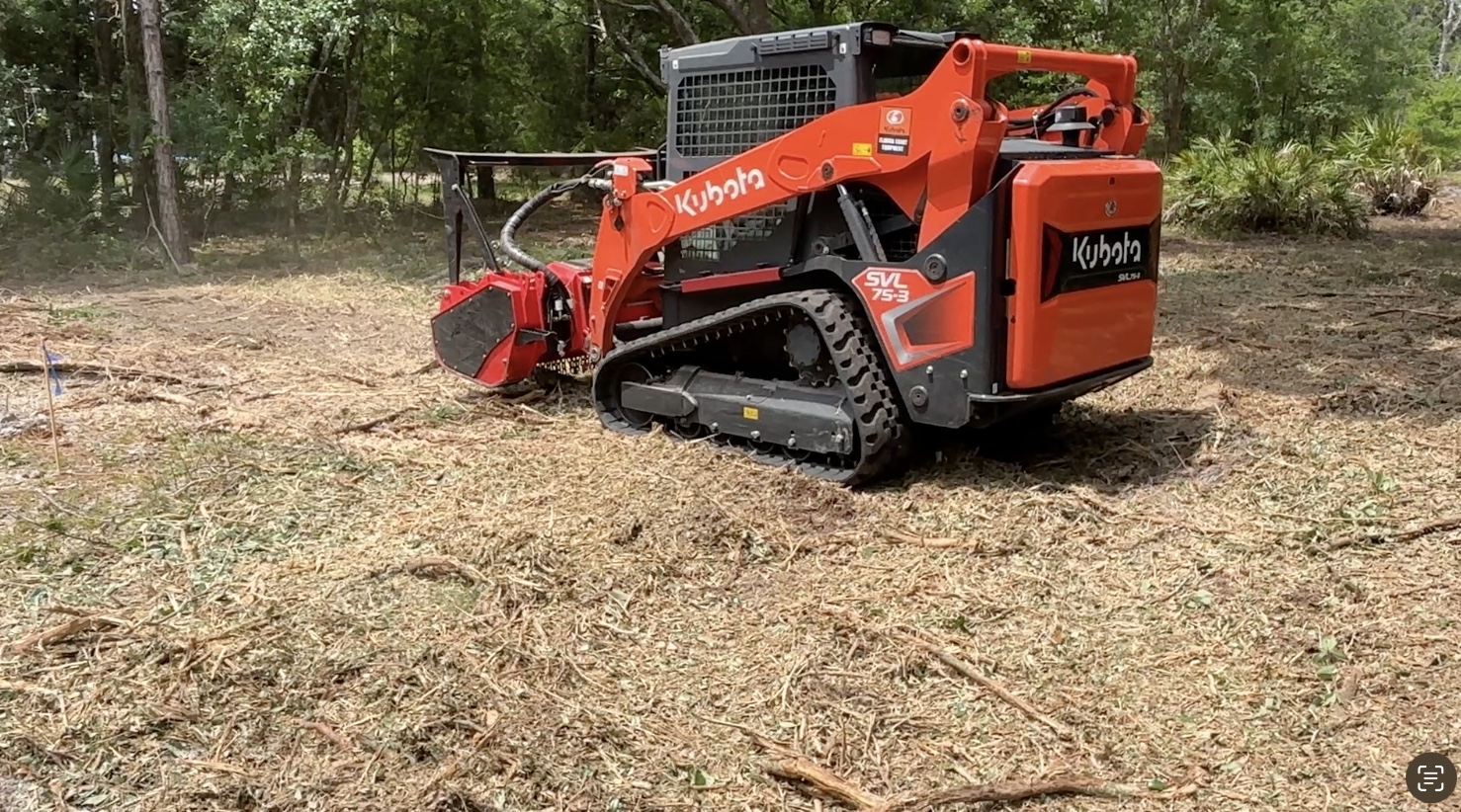 Forestry mulching services in Central Florida clearing overgrown land by Brannigan Land Services