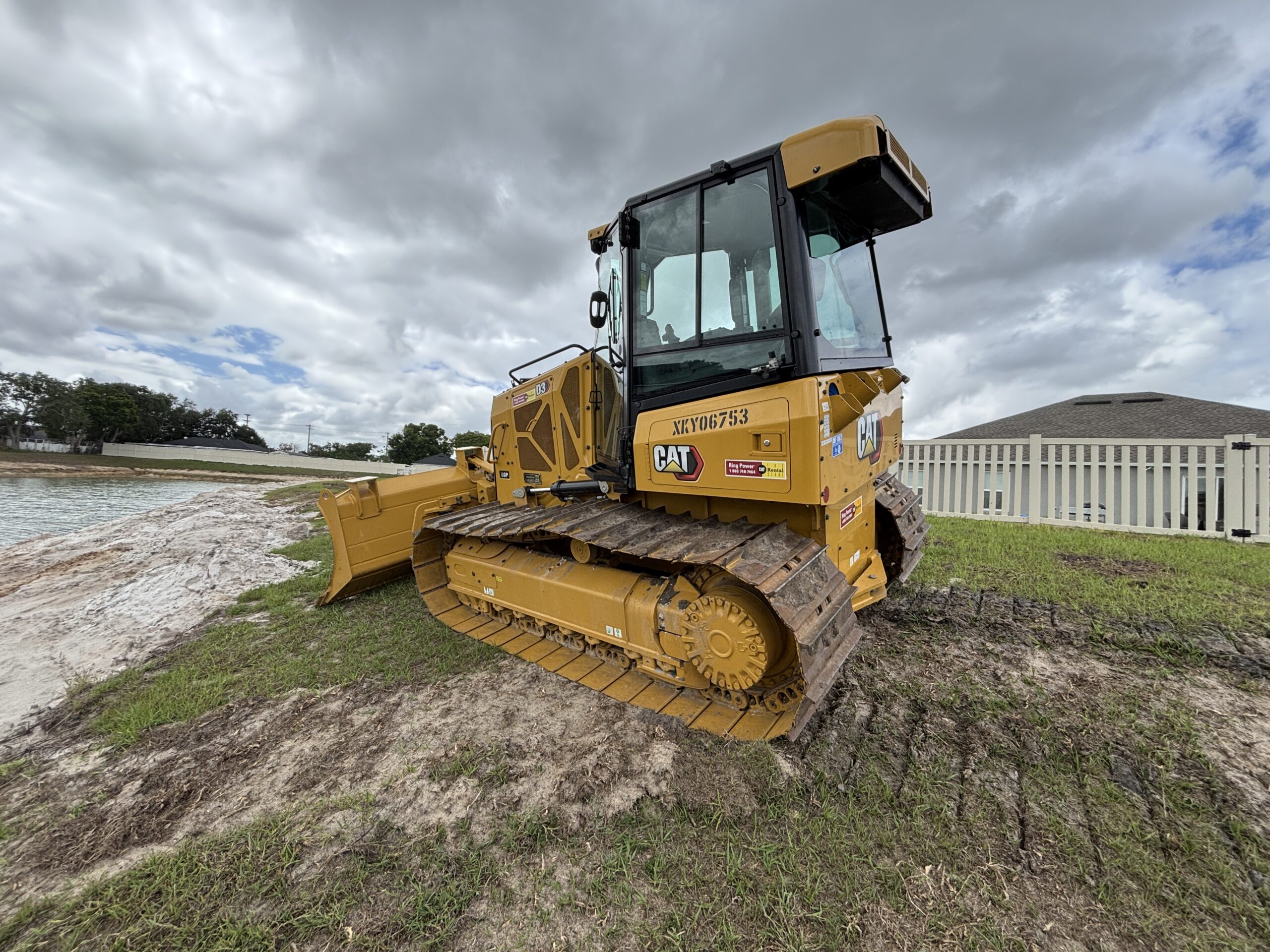 Cat D3 Dozer preparing to grade site